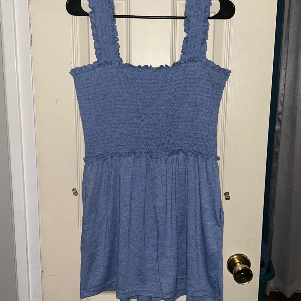 Blue Smocked Romper